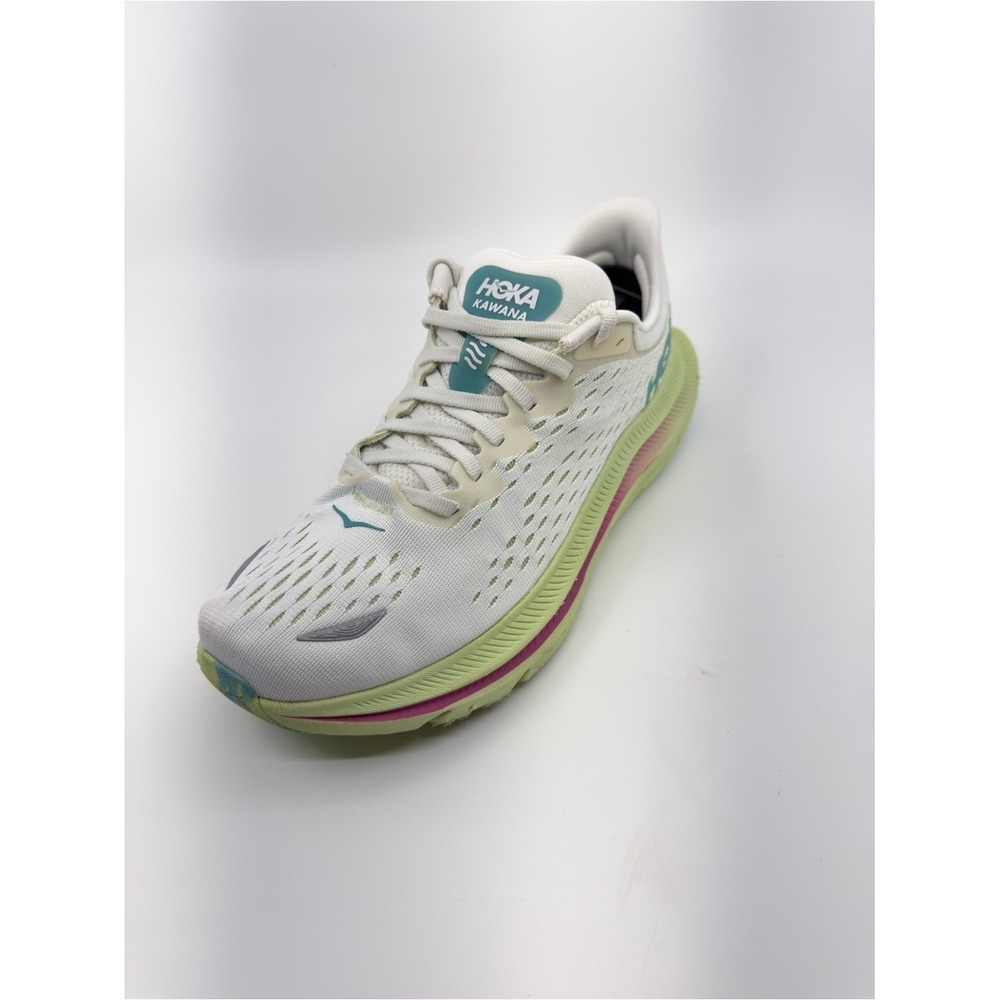 Hoka Womens 8 White Kawana Running Shoes Sneakers Teal Pink Lime Green - Picture 6 of 10